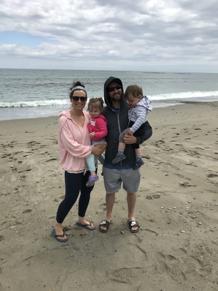 My family, mommy, daddy baby girl and baby boy at the beach in Nova Scotia enjoying our vacation. 