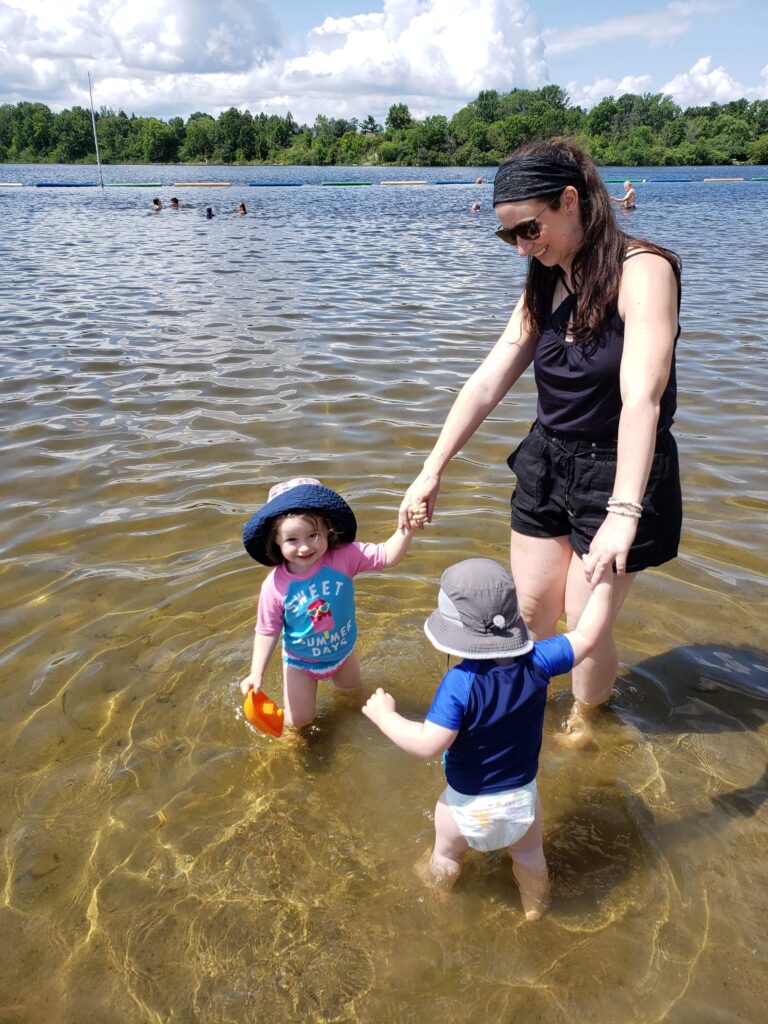 Me and my two babies playing in the lake this summer. 